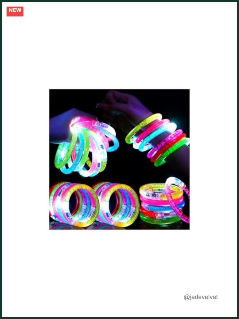Glow in the Dark LED Party Bracelets Bulk 24 Pack Light Up Toys for Kids Adults